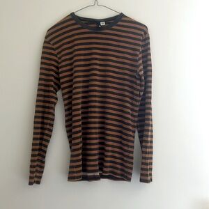 Orange and Brown striped Long Sleeve Shirt Fall Vibes